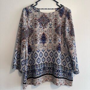 Papermoon Blue Multi Boho Printed Tunic Top